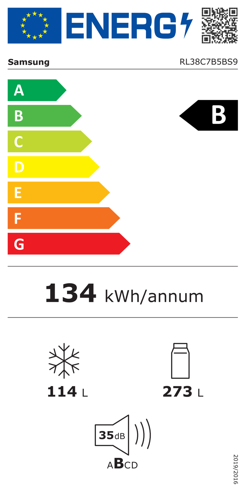 EEK:B Energieeffizienzklasse B