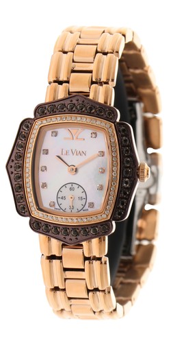 Pre-owned Le Vian Levian Watch Featuring Vanilla Diamonds In Gold Stainless Steel Strap