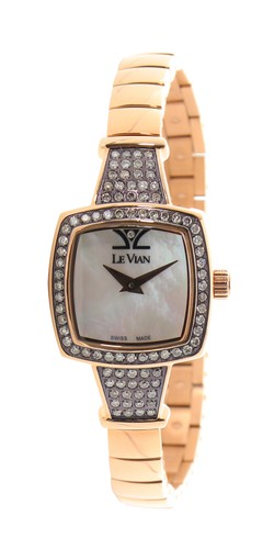 Pre-owned Le Vian Levian Watch Featuring Chocolate And Vanilla In Stainless Steel Strap