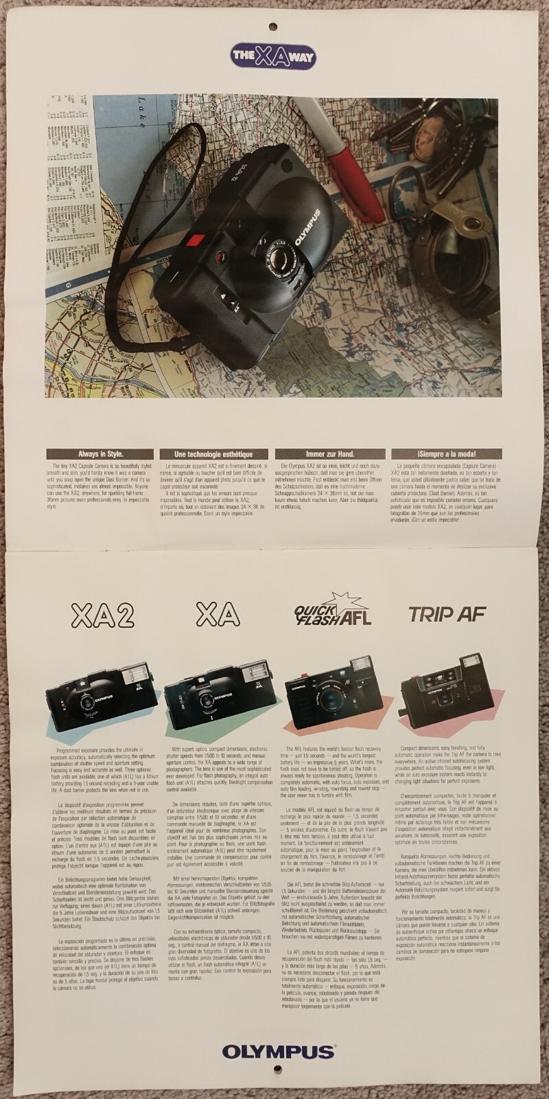 Rare Olympus XA 1985 Promo Calendar MINT !