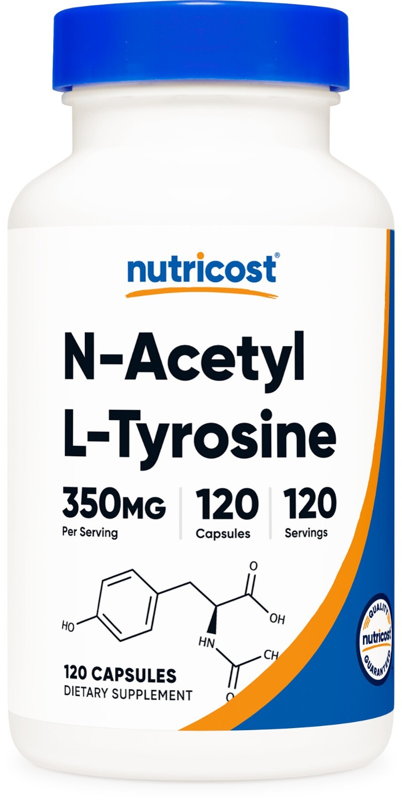 Nutricost N-ацетил-L-тирозин (NALT) 350 мг, 120 капсул - без глютена, без ГМО