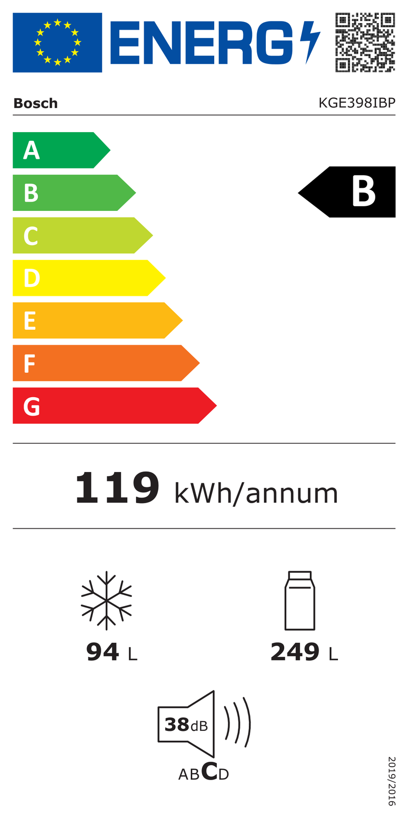 EEK:B Energieeffizienzklasse B