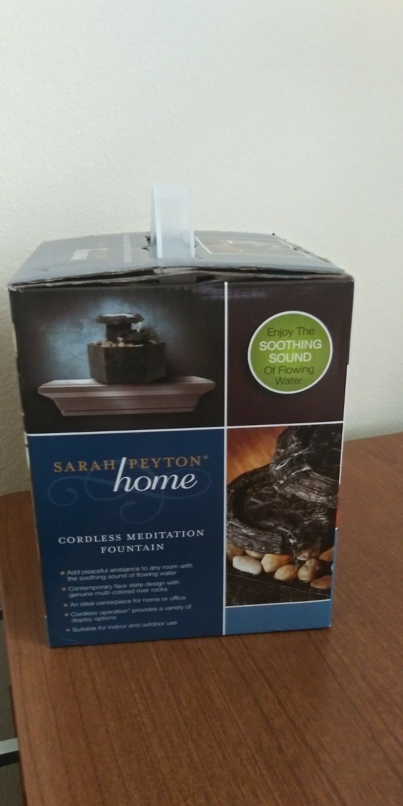 Sarah Peyton Home Cordless Meditation Fountain Stone Pilars Two Level Waterfall