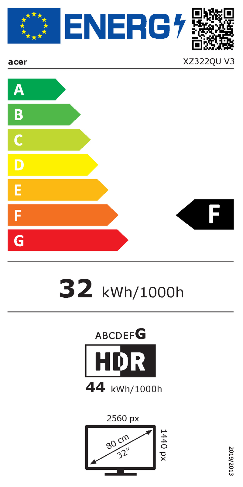 Energieklasse:F Label