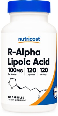 Nutricost R-Alpha Lipoic Acid 100mg, 120 Capsules - Non-GMO and Gluten Free