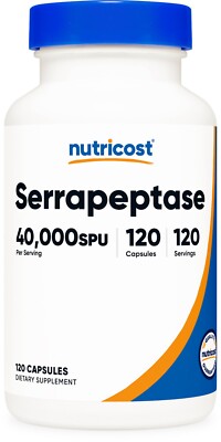 Nutricost Serrapeptase 40,000 SPU, 120 Capsules - Non-GMO & Gluten Free