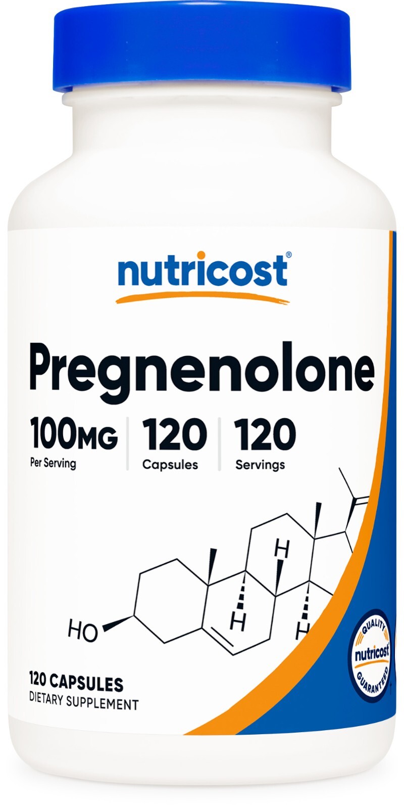 Nutricost Pregnenolone 100 мг, 120 капсул - без ГМО, без глютена