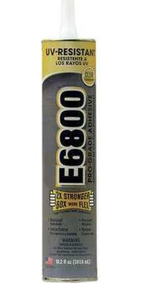 Waterproof Construction Adhesive, E6800 Clear UV Resistant 10.2 Oz, Cartridge
