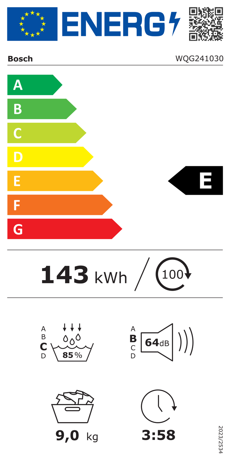 EEK:E Energieeffizienzklasse E