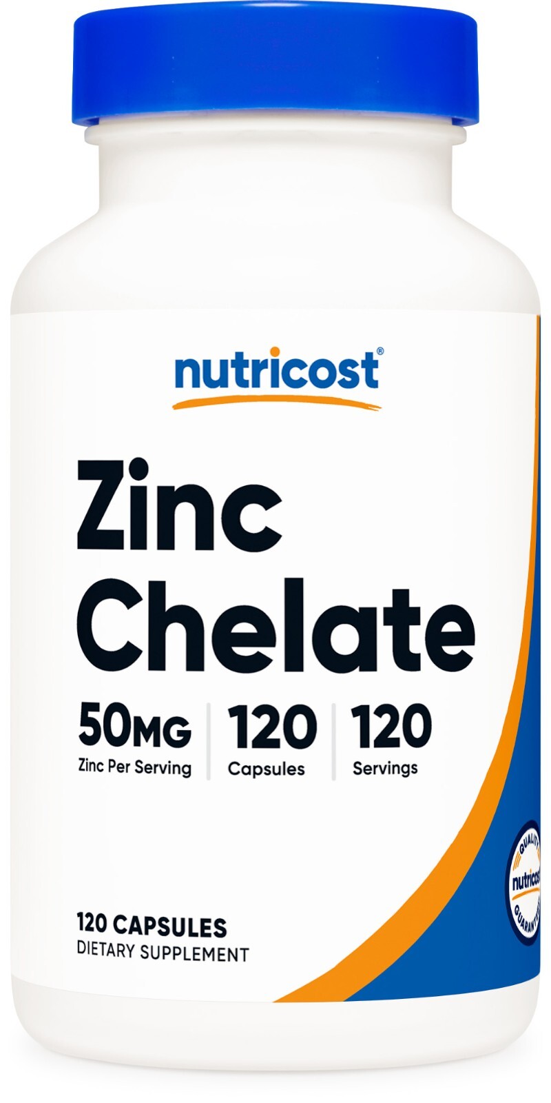 Nutricost Zinc Chelate 50 мг, 120 вегетарианских капсул - без глютена и без ГМО