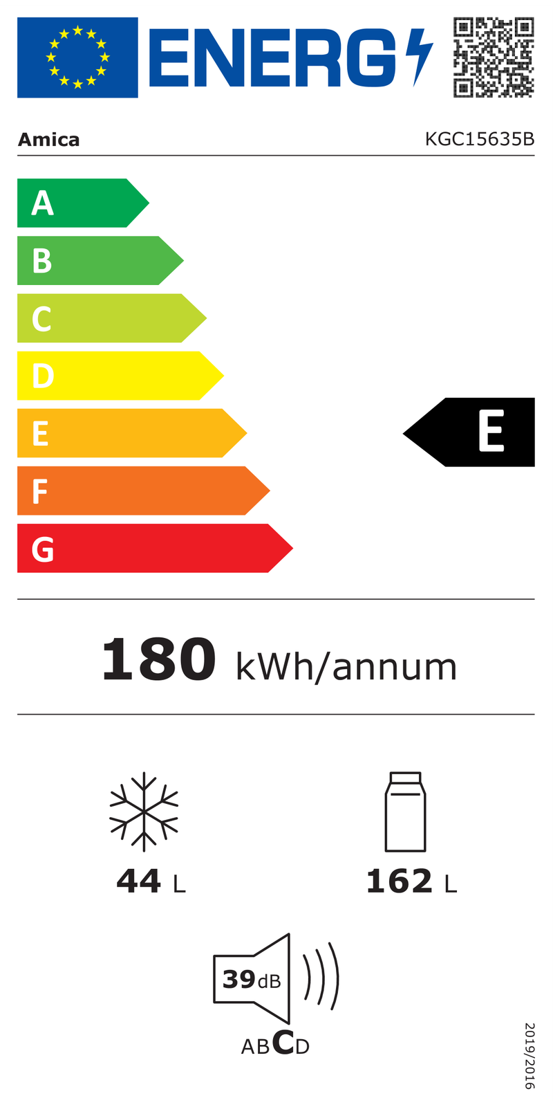 EEK:E Energieeffizienzklasse E