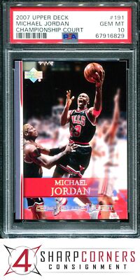 2007 UPPER DECK CHAMPIONSHIP COURT #191 MICHAEL JORDAN HOF PSA 10