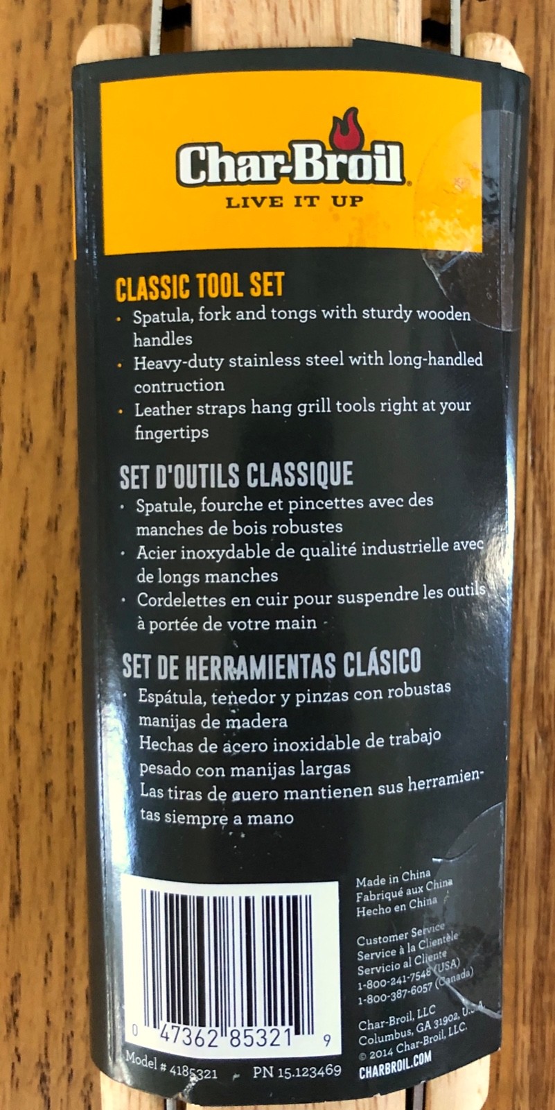 CHAR-BROIL STAINLESS STEEL CLASSIC BBQ GRILL TOOL SET-SPATULA, FORK & TONGS-NEW!