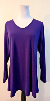 NEW Susan Graver sz SP Modern Essentials Liquid Knit Tunic purple QVC2