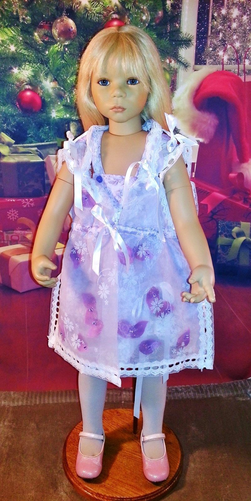 Himstedt Karile modeling SEAMSTRESS made SPRING Easter PARTY DRESS SET