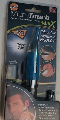 MicroTouch MAX Blue 5-in-1 Personal Hair Trimmer for Men lighted Fast Free Ship!
