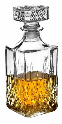 Whiskey Wine Bourbon Brandy Sherry Liqueur Alcohol Decanter Square Glass Bottle