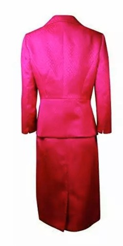 Pre-owned Le Suit $200  10p Orchid Pink Croco Skirt Jacket Womens Designer Suit