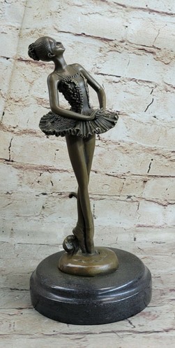 Original Milo Young Girl Ballerina Bronze Figure Statue Dance Sculpture Figurine