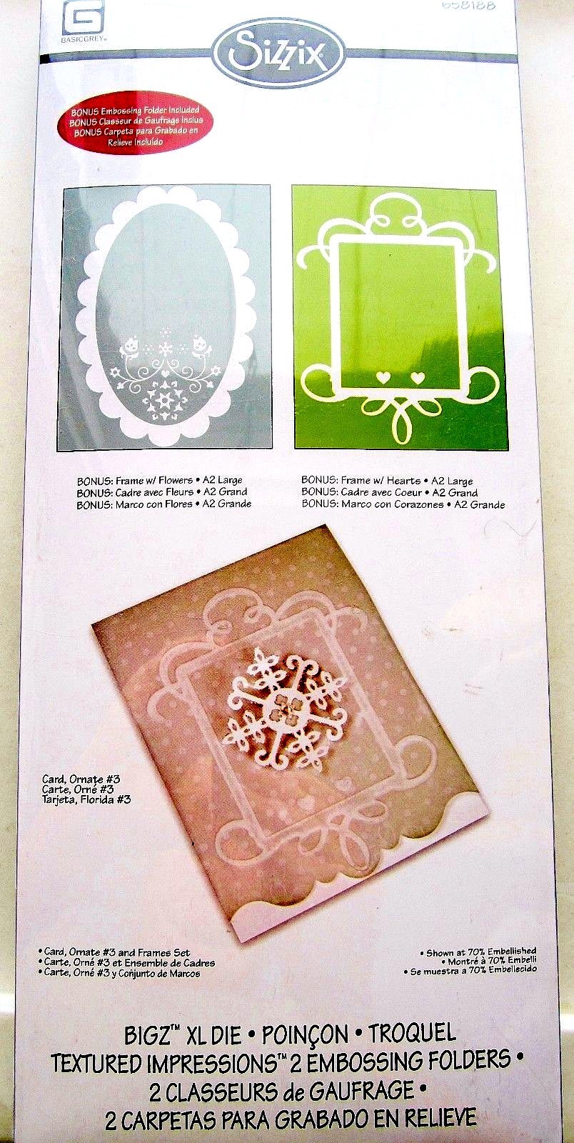 Ornate Card #3 Sizzix Bigz XL Die with bonus Embossing Folder Set 658188 NEW!