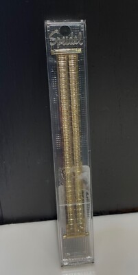 Speidel Vintage NOS Textured & Polished Gold Tone Stretch Flex Band 15mm - 22mm
