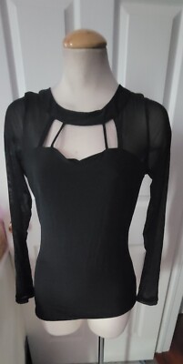 Venus Black Cut Out Front Top
