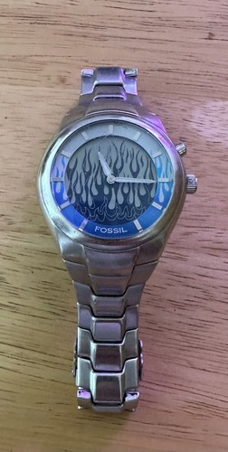 Fossil Big Tic JR-8222 Blue Flame Dial Big Tic Stainless Fossil Big Tic JR-8222 Blue Flame Dial Big Tic Stainless