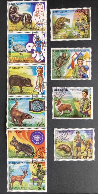 Paraguay: Complete set of 10, Boy Scouts, issued 1982 Lot #10-041204