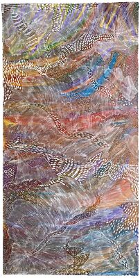 Jedda Purvis Kngwarreye. Authentic Aboriginal Art. Size 200cm x 100cm,Pencil Yam