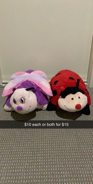 Toys Hobbies My Pillow Pets Ladybug Size Medium Slippers Toy