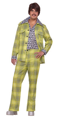 Leisure Suit 70's Plaid Mens Adult Costume Groovy Retro Halloween