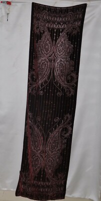 Bob Mackie Wearable Art Paisley Burnout Velvet Oblong Scarf --Burgundy