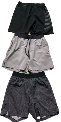 Lot Of Three Training Shorts Slim Mens Small Reebok, Fable-tics, & Champion