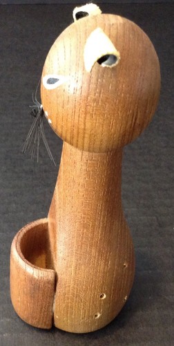 Vintage Wooden Cat Toothpick Holder