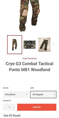 Crye Precision M81 Woodland G3 COMBAT PANT 36 R RONIN TU LAM CALL 