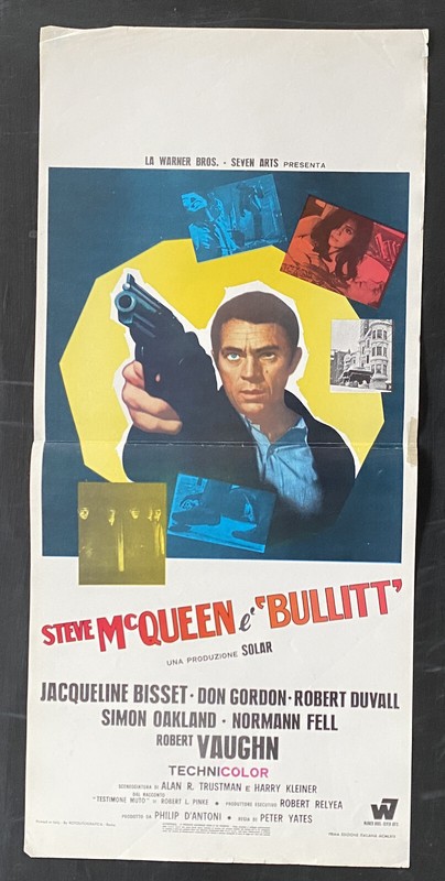 Bullitt Affichette Italienne Steve Mcqueen