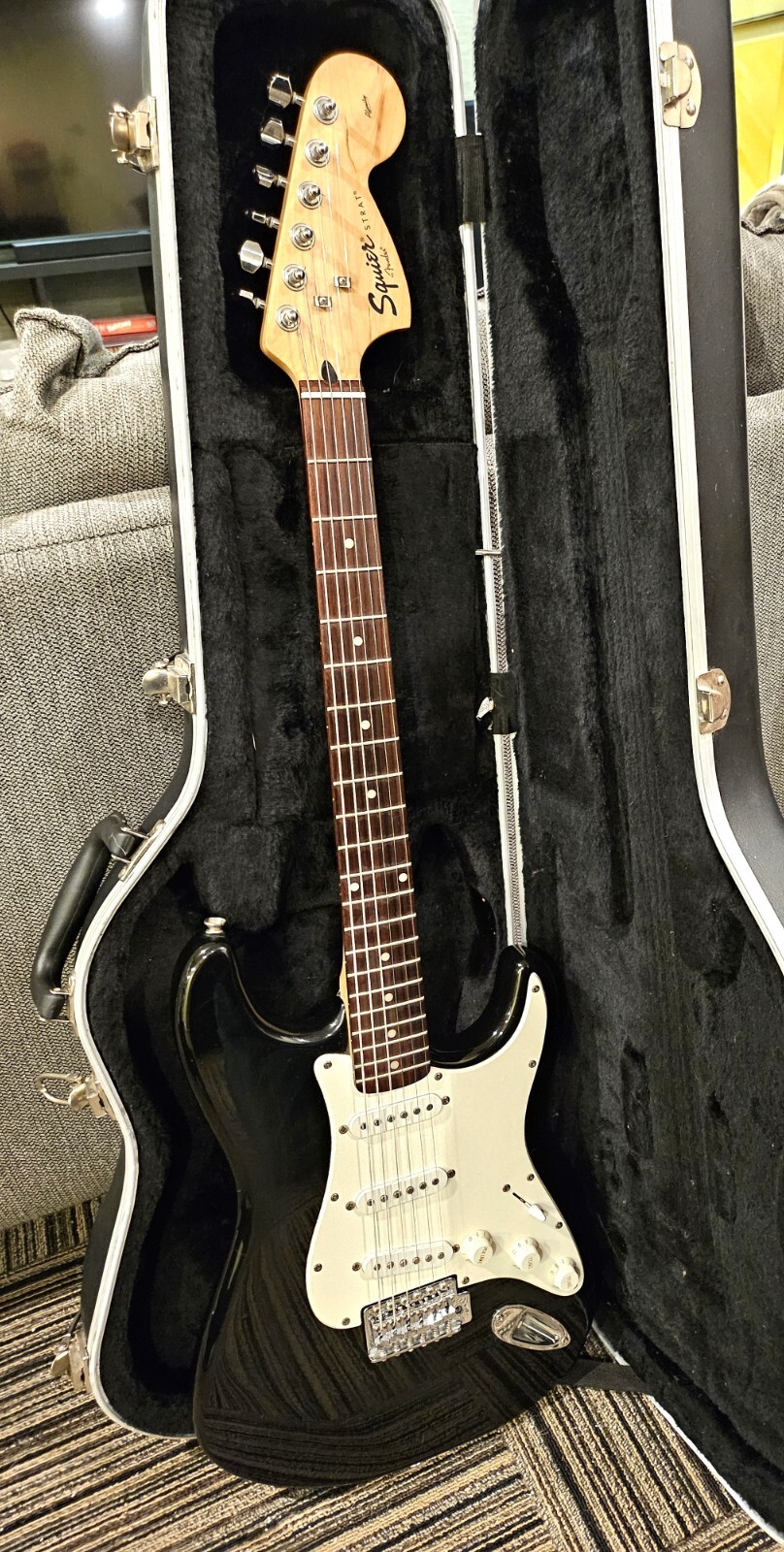 2002 Fender® Squier 20th Anniversary Black Stratocaster Guitar w/ Hardshell Case | eBay 2002 Fender® Squier 20th Anniversary Black Stratocaster Guitar w/ Hardshell Case | eBay