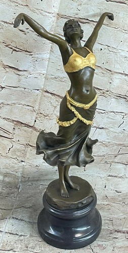 Lovely French Art Nouveau Woman Figural Bronze Wax Seal Sculpture Statue Figure