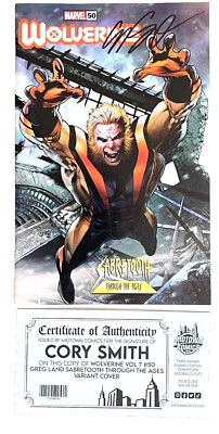 WOLVERINE #50 SIGNED BY CORY SMITH W/COA GREG LAND VARIANT 2024 MARVEL COMICS NM