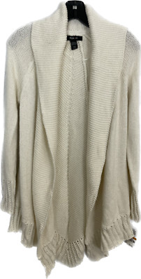 Style & Co Women's Ivory Open Cardigan Shawl Collar Size S