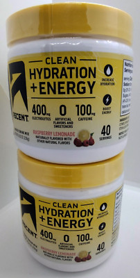 {2 Pack} Electrolytes Energy Powder - Raspberry Lemonade - by Ascent Hydration