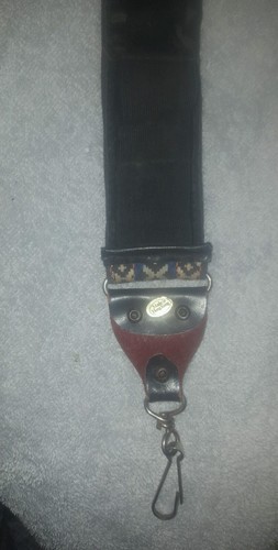 Vintage 1960's? Adjustible Guitar Strap Dark Blue Made In Hong Kong
