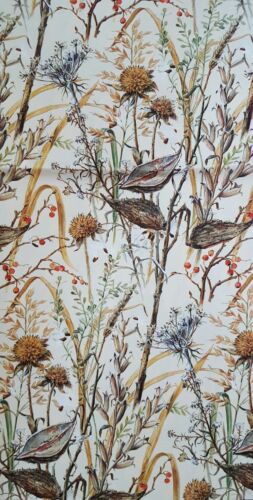 Vintage Hallmark Card Inc Flat Wrapping Paper Milkweed Thistle Berries NOS