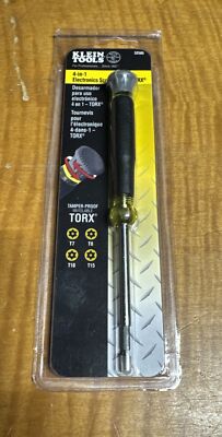 KLEIN TOOL No. 32585 4 in 1 Electronics Screwdriver has T7,8,10 & 15 TORX  Bits