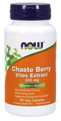 Экстракт Chaste Berry Vitex от Now Foods 300 мг, 90 растительных капсул
