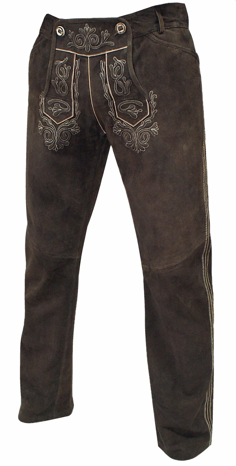 Pre-owned Maddox Lederhose Trachtenhose Trachtenlederhose Lang Braun Träger Trachten Leder Hose ...