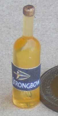1:12 Scale Strongbow Cider Label On A Bottle Tumdee Dolls House Drink Accessory