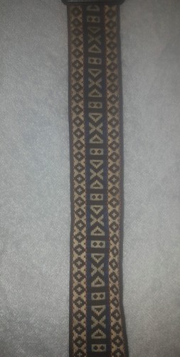 Vintage 1960's? Adjustible Guitar Strap Dark Blue Made In Hong Kong