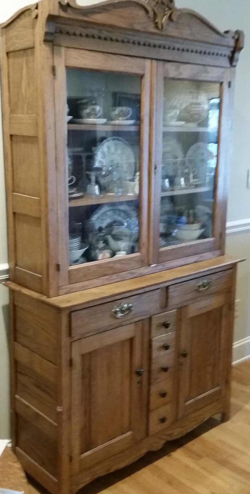 Antique Oak China Cabinet