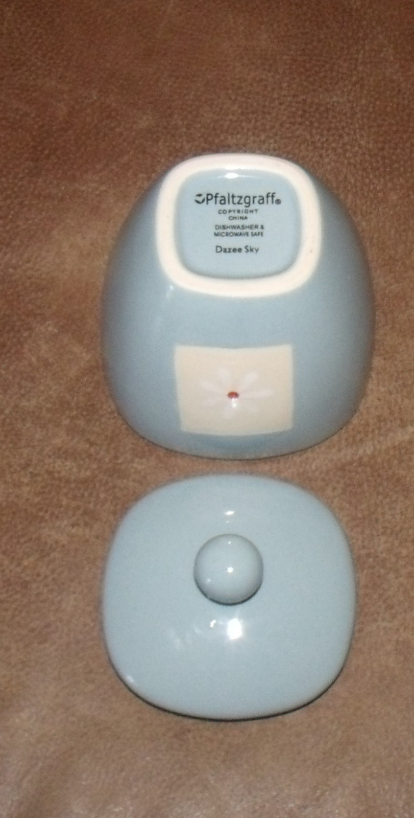 pfaltzgraff dazee sky sugar bowl with lid